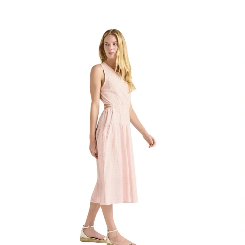 Splendid Pink and Gold Renata Midi Dress | Large NWT
